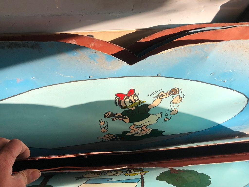 IJzeren kermispaneel🎠antiek, authentiek, Disney afbeelding., Verzamelen, Ophalen, Gebruikt, ., .