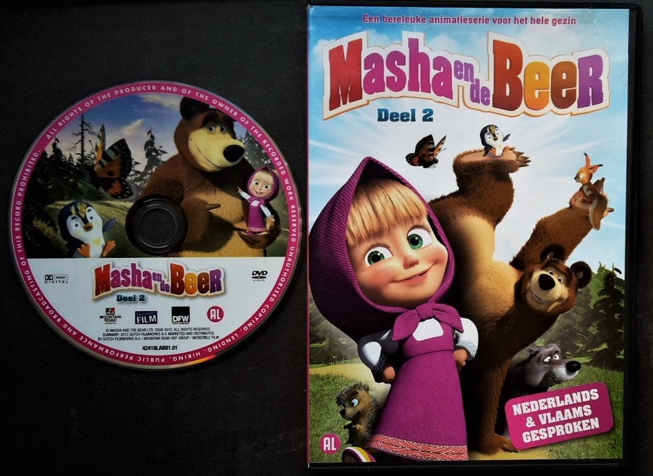 DVD - Masha en de Beer Deel 2 - 12 afl - 85 min speelduur, Avontuur, Alle leeftijden, Tv-serie, Ophalen of Verzenden