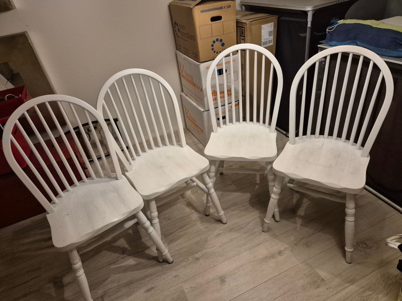 4 eetkamerstoelen, Huis en Inrichting, Stoelen, Ophalen, Gebruikt, Bruin