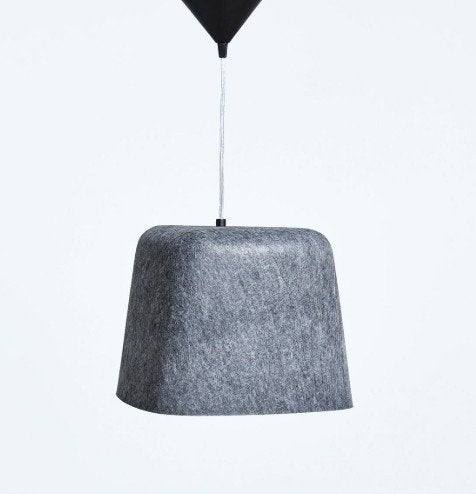 Tom Dixon Design Hanglamp Felt Shade Grey, vilt lamp, Natuurlijk materiaal, Zo goed als nieuw, Contemporary, E27 (groot)