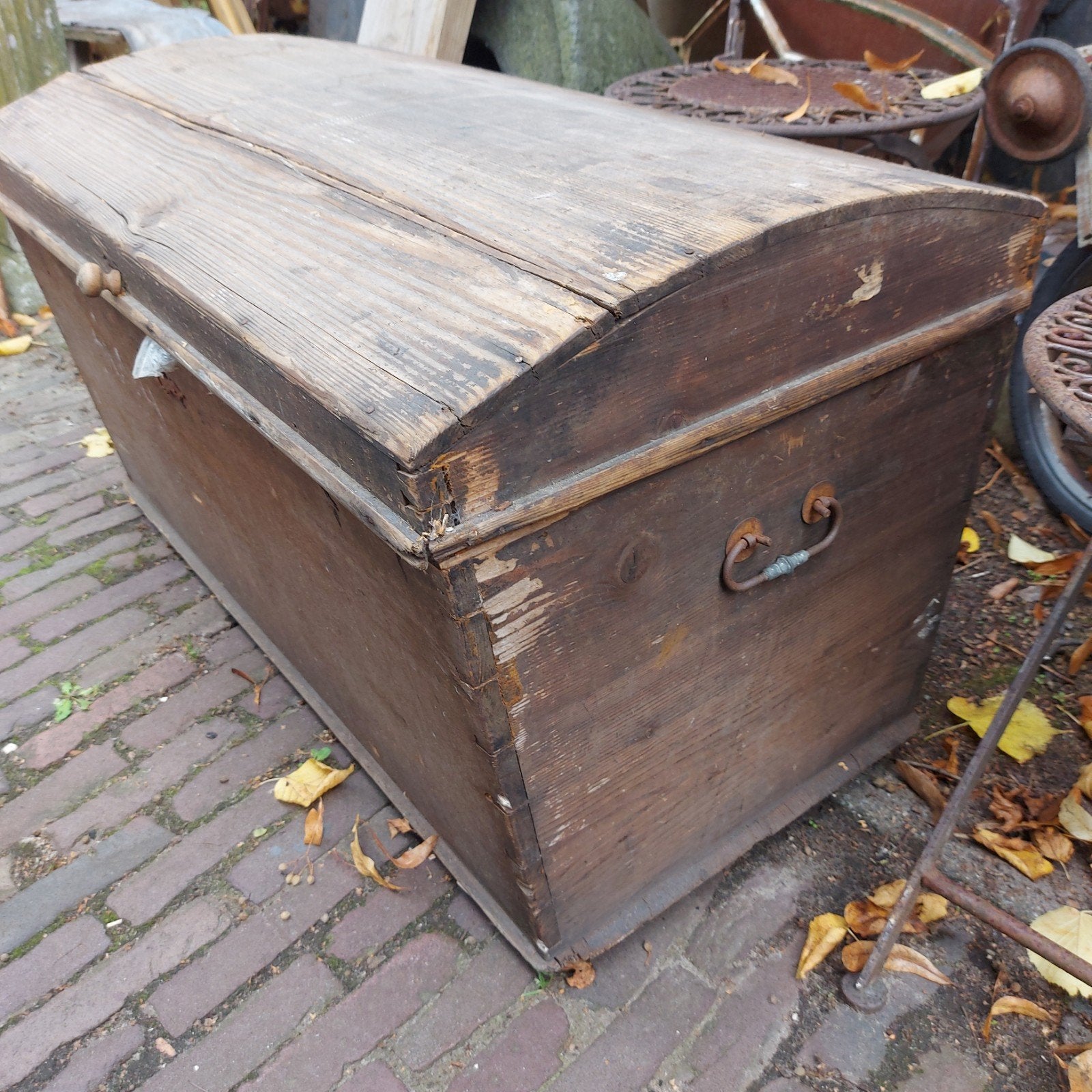 antieke kist dekenkist 1880 hutkoffer, Antiek en Kunst, Ophalen