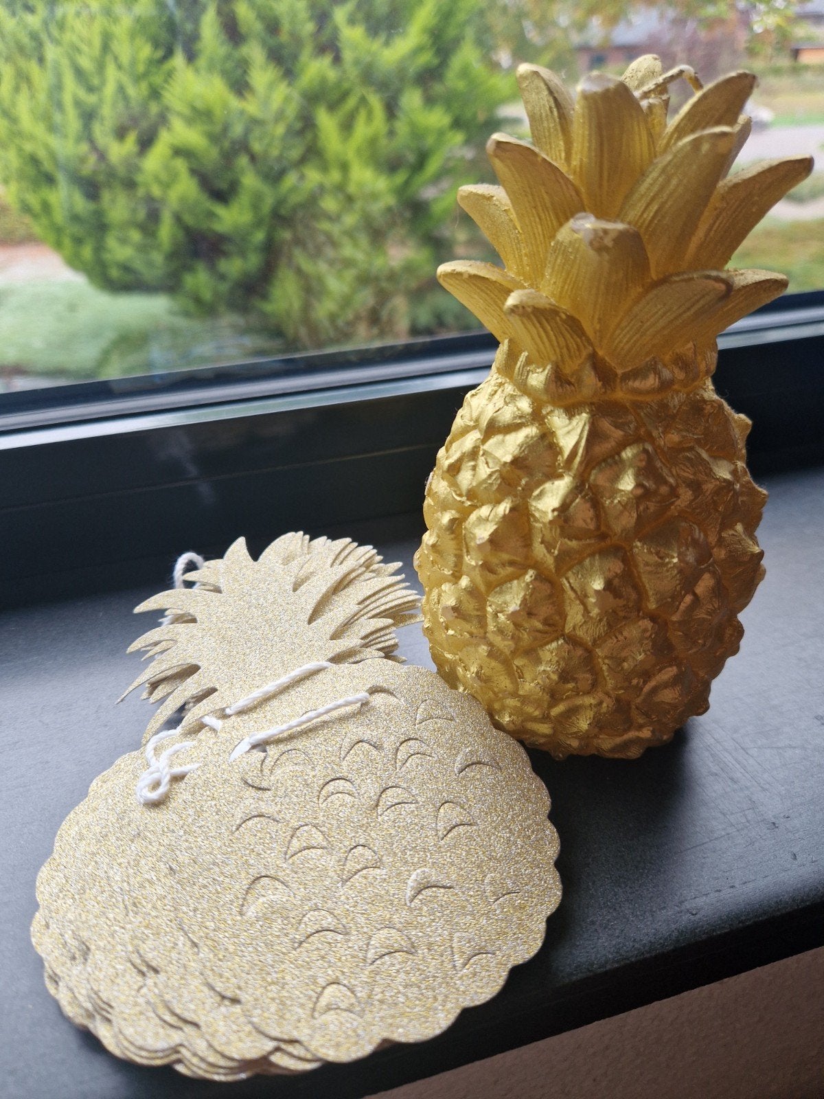 Kaars • Slinger • Thema • Ananas • Goud, Ophalen of Verzenden, Nieuw, Overige materialen, Minder dan 25 cm