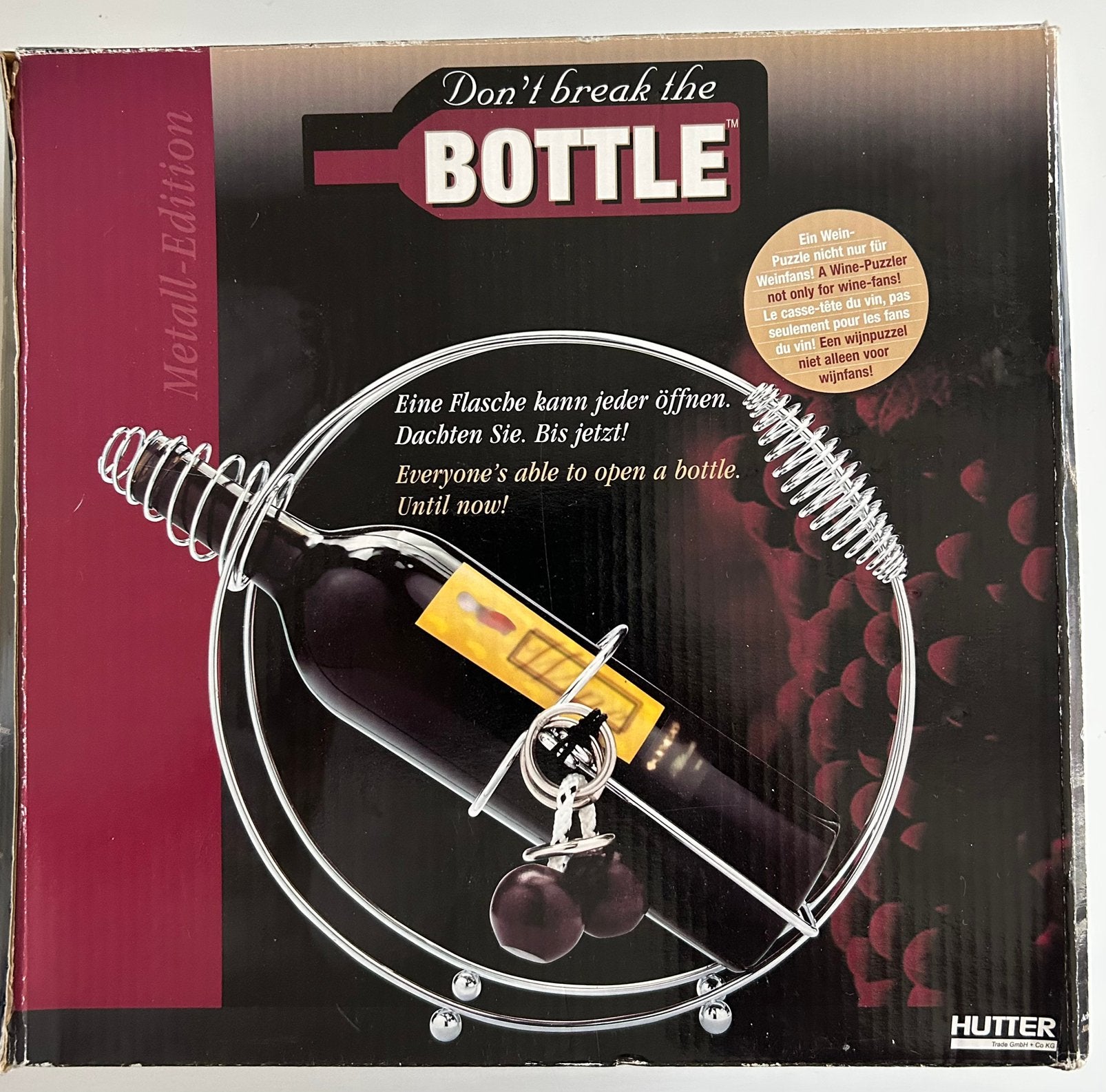 Don't Break the Bottle Wijn Puzzel - Metall-Edition, Ophalen of Verzenden, Zo goed als nieuw, Metaal, Minder dan 5 flessen