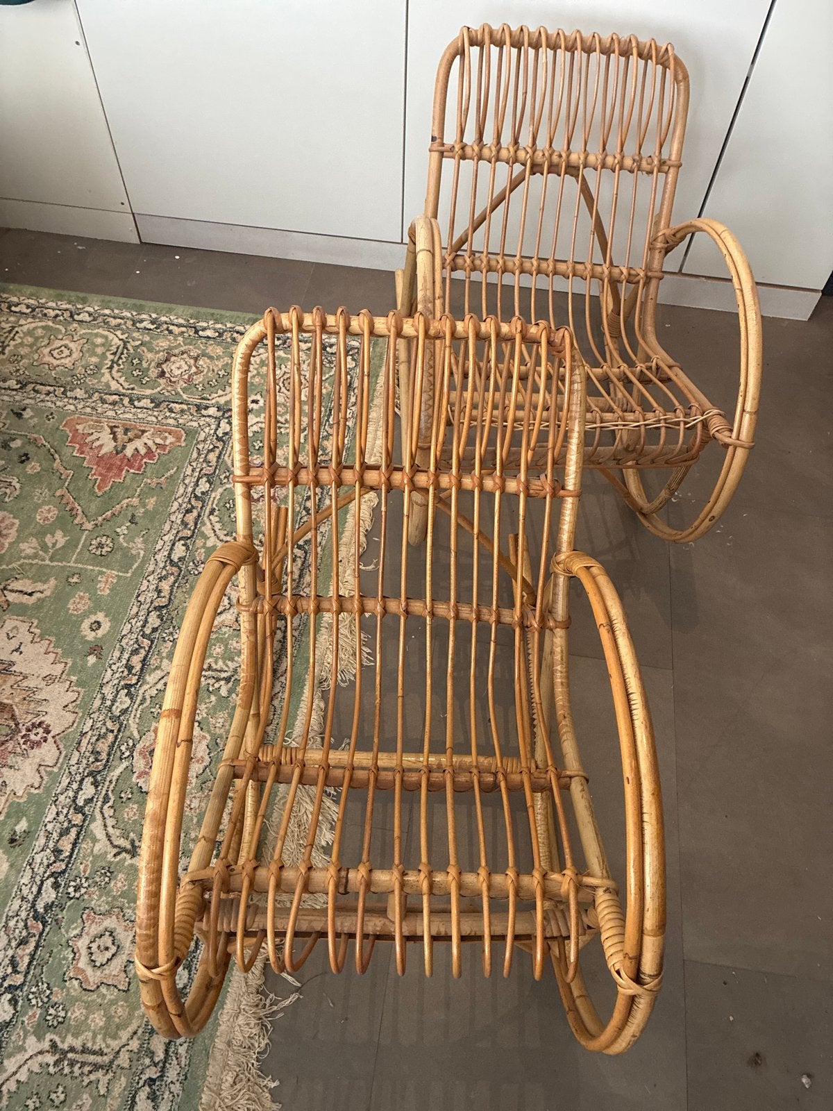 Set van 2 vintage rotan schommelstoelen, Ophalen, Overige typen