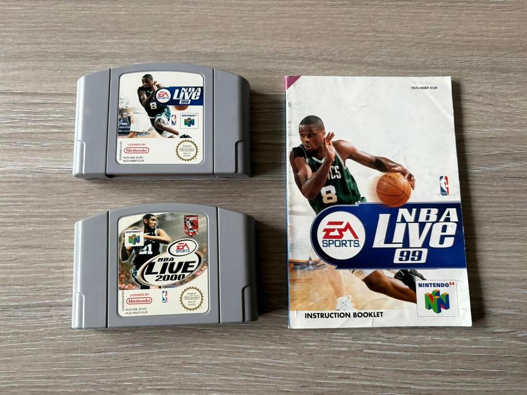 NBA Live 99 met handleiding + NBA Live 2000 Nintendo 64, 3 spelers of meer, Ophalen of Verzenden, Sport, Vanaf 3 jaar