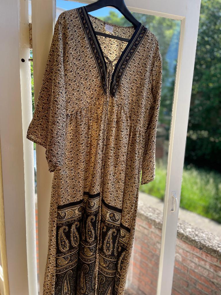 maxi jurk / kaftan / cover up vnl zijde mt L/M, Verzenden, Maat 42/44 (L), Zo goed als nieuw, Vintage