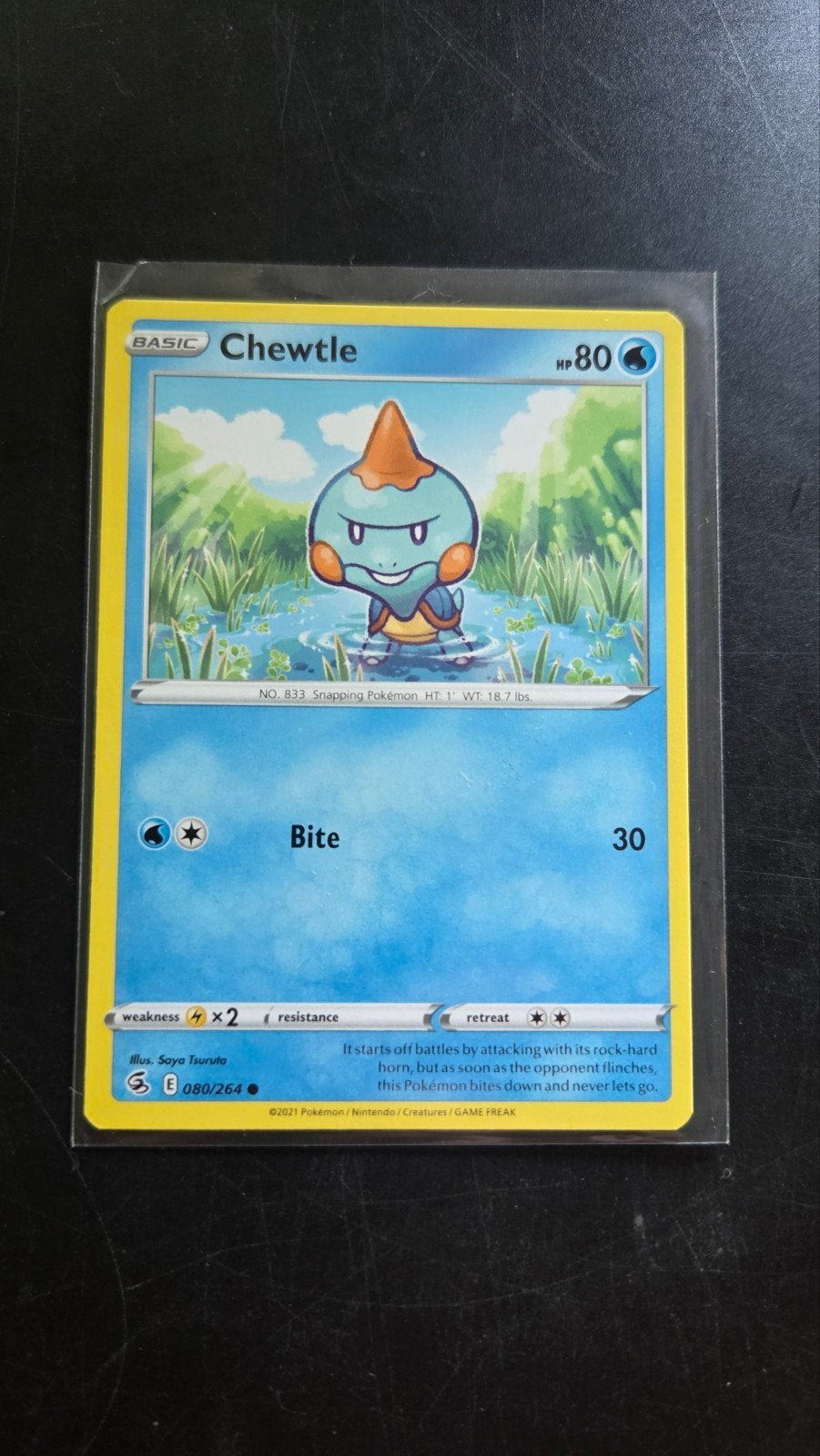 Chewtle 080/264 Fusion Strike Pokémon kaart, Verzenden, Zo goed als nieuw, Losse kaart