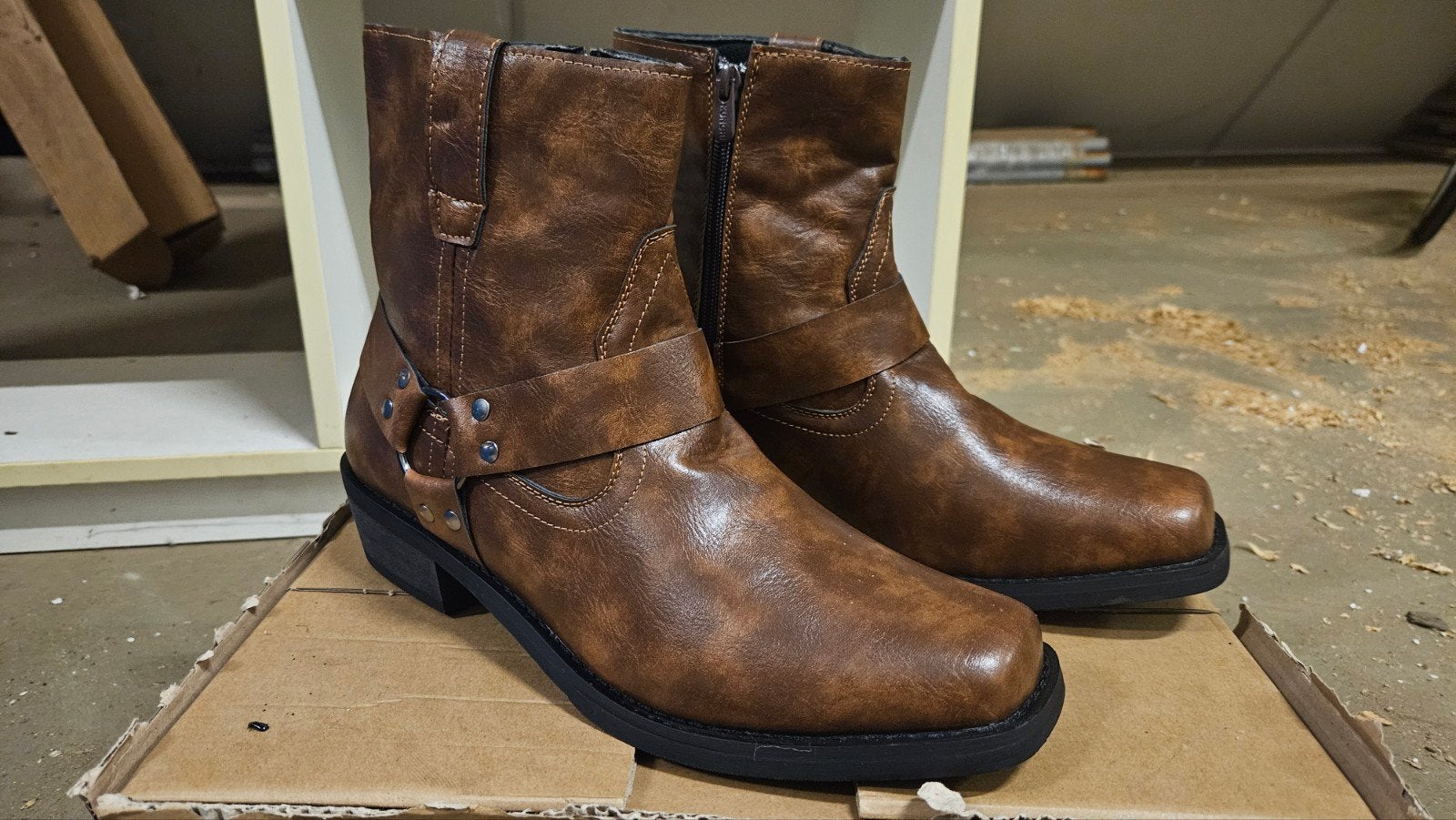 Nieuwe Lage Cowboy Laarzen - Bruin, Leer maat 44, Bruin, Boots, Nieuw, Ophalen of Verzenden