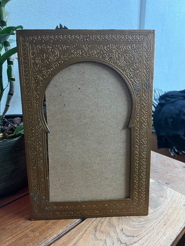 Marokkaanse lijst oosters arabisch metaal, 24 cm, Verburgt Vintage, Gebruikt, Handgemaakt