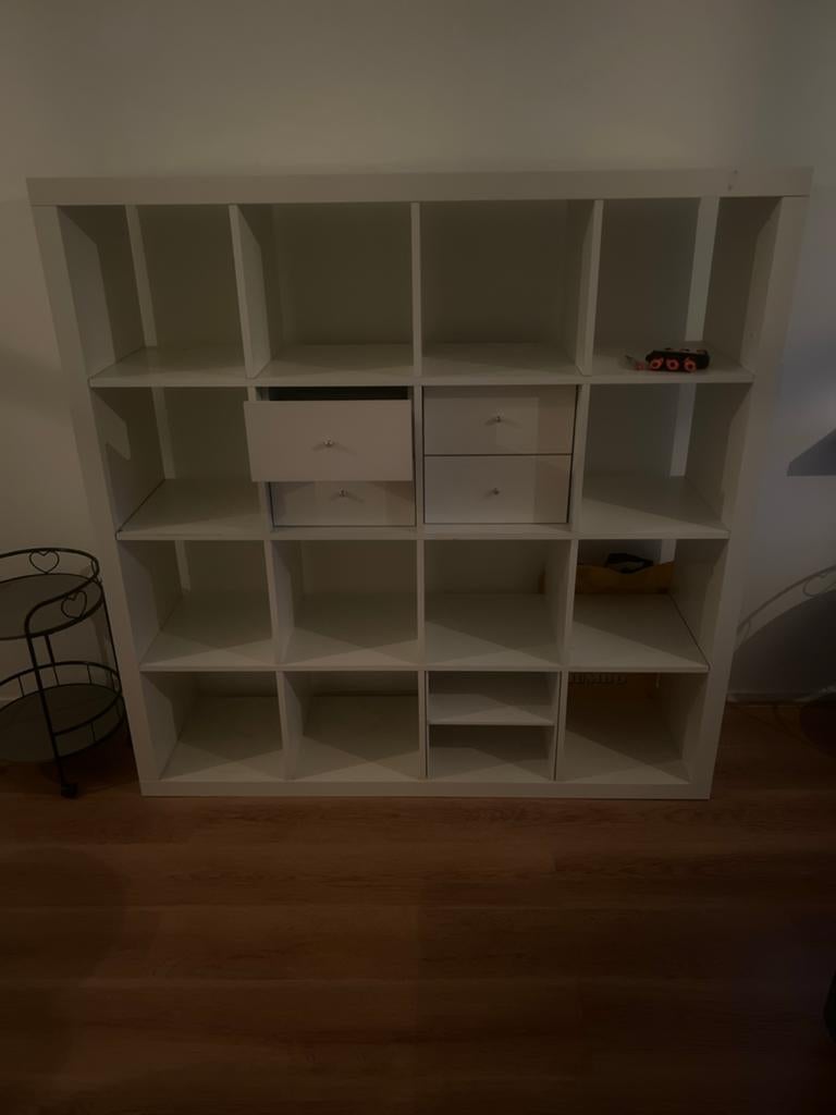 Witte Kallax kast met lades - IKEA, Ophalen, Gebruikt, Met lade(s), 150 tot 200 cm