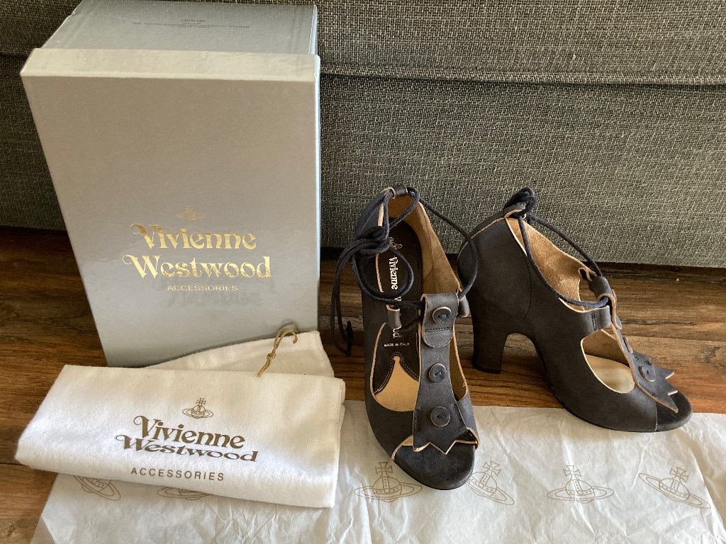Vivienne Westwood New Regent sandalen, mt 39,5, Zwart, Vivienne Westwood, Gedragen, Sandalen of Muiltjes