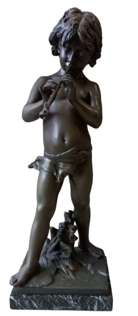 Leon Gregoire "Le charmeur de serpent"., Antiek en Kunst, Ophalen, Metaal, Beeld