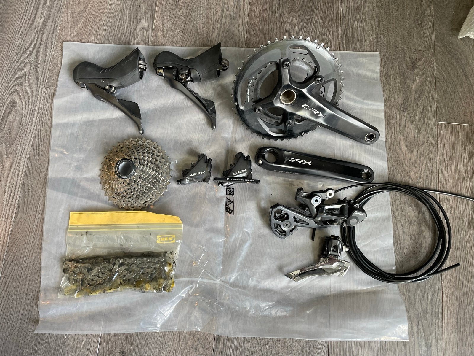 Shimano GRX 810 2x11 Groepset, Ophalen of Verzenden, Zo goed als nieuw, Gravelbike, Derailleur of Ketting