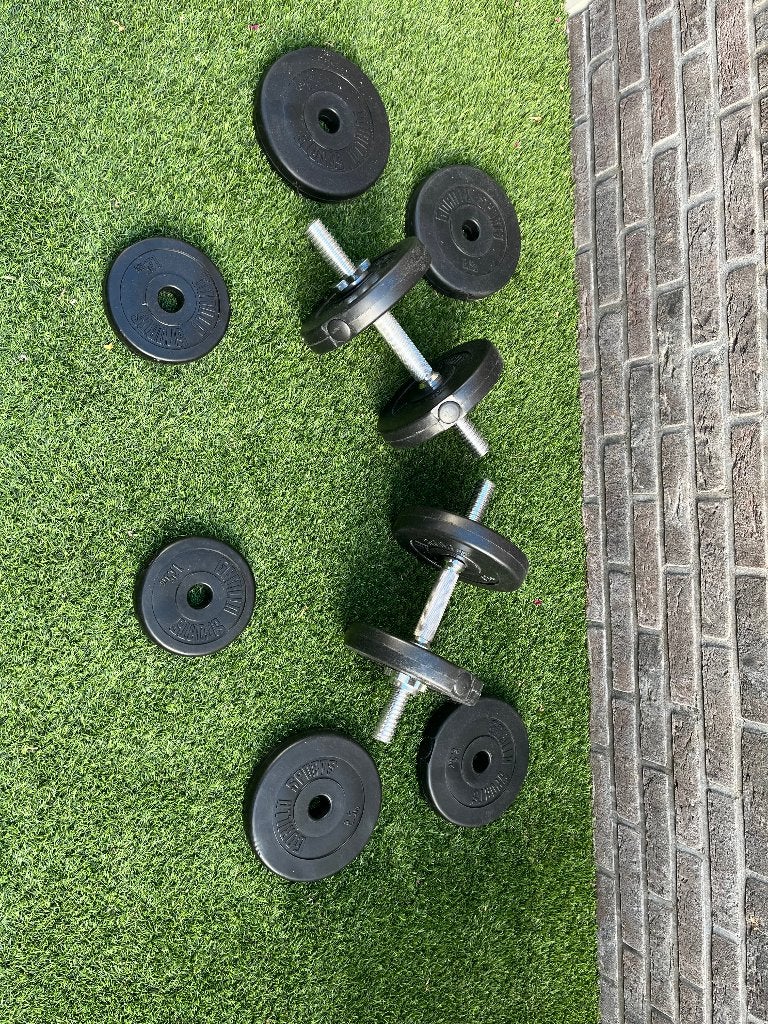 Gorilla Sports verstelbare dumbbells halterset 25 kg, Ophalen, Nieuw, Rug, Halterset