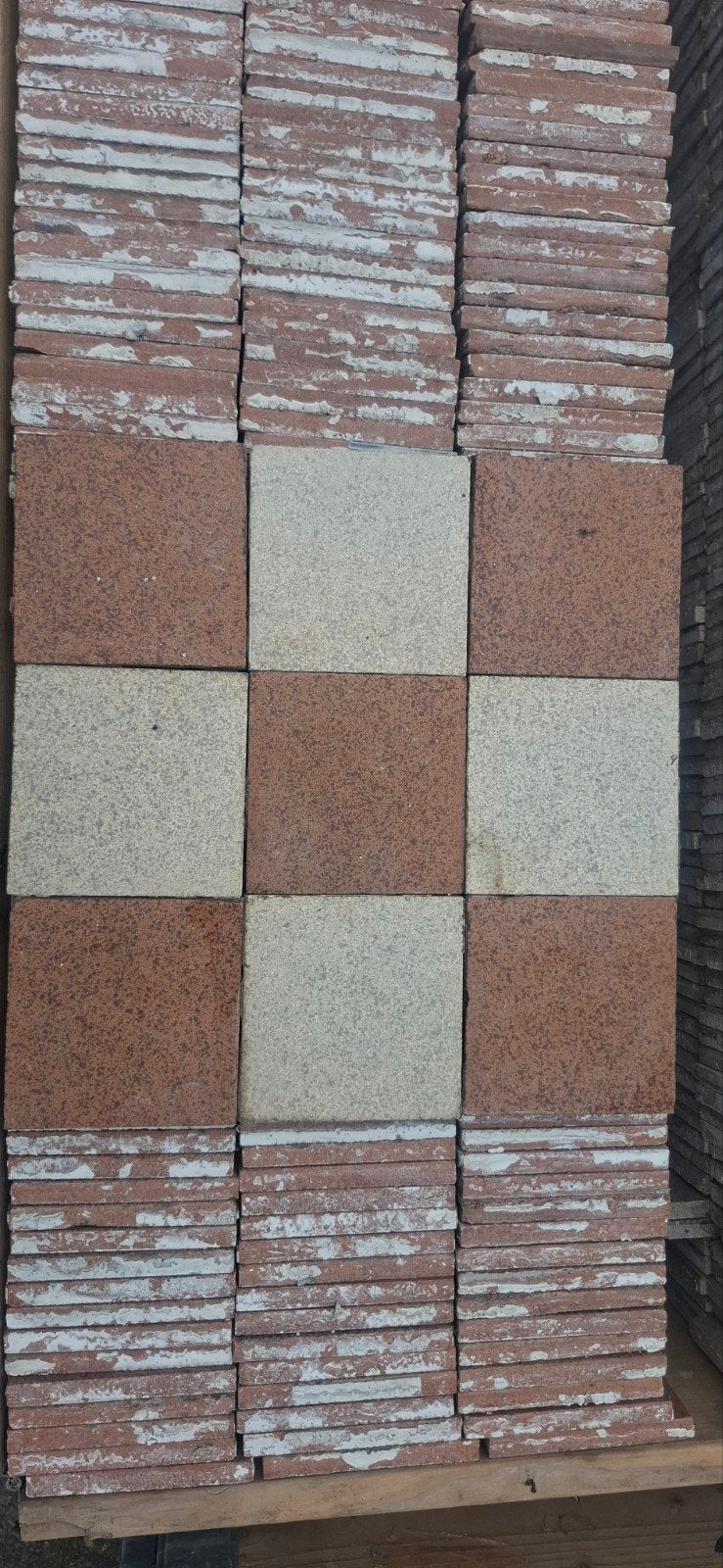 Zeldzame Rood/grijs tegels 10x10cm, 23m2, Ophalen, Gebruikt, Keramiek, Minder dan 20 cm