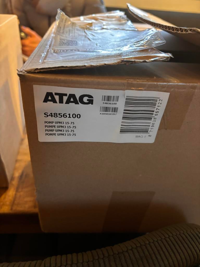 ATAG S4856100 Pomp UPM3 15-75 - Nieuw in doos, Ophalen, Minder dan 30 cm, Overige typen, Nieuw