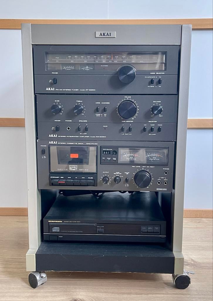 Akai Stereo Set met Tuner, Versterker, Cassettedeck, Audio, Tv en Foto, Stereo-sets, Gebruikt, Cassettedeck, Tuner of Radio, Akai