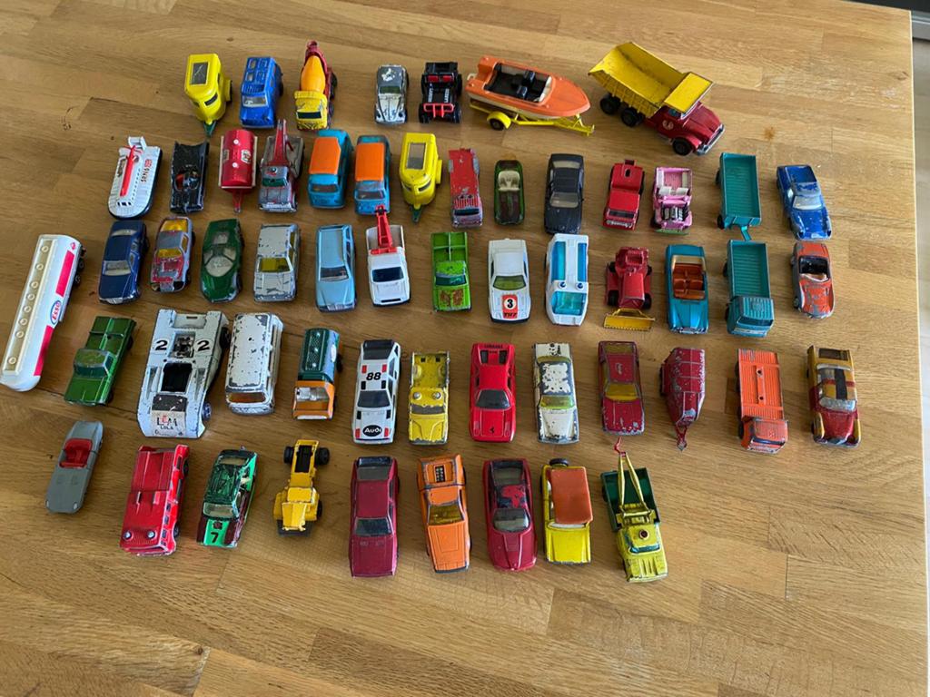 Grote verzameling vintage speelgoedauto's (Matchbox/Hot Whee, Verzamelen, Speelgoed, Verzenden, Gebruikt