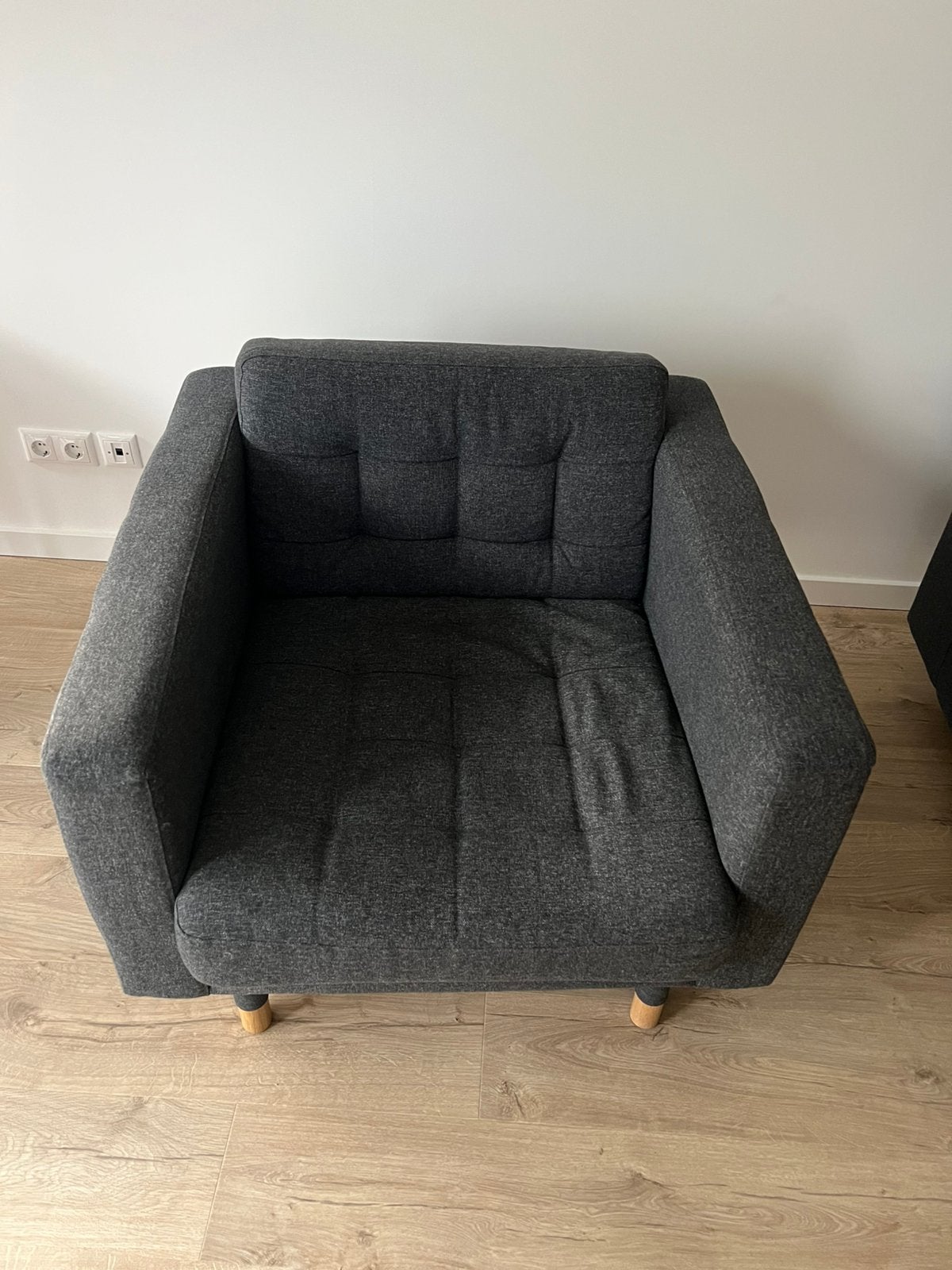 LANDSKRONA IKEA Fauteuils Gunnared donkergrijs/hout, Ophalen, 75 tot 100 cm, Zo goed als nieuw, 75 tot 100 cm
