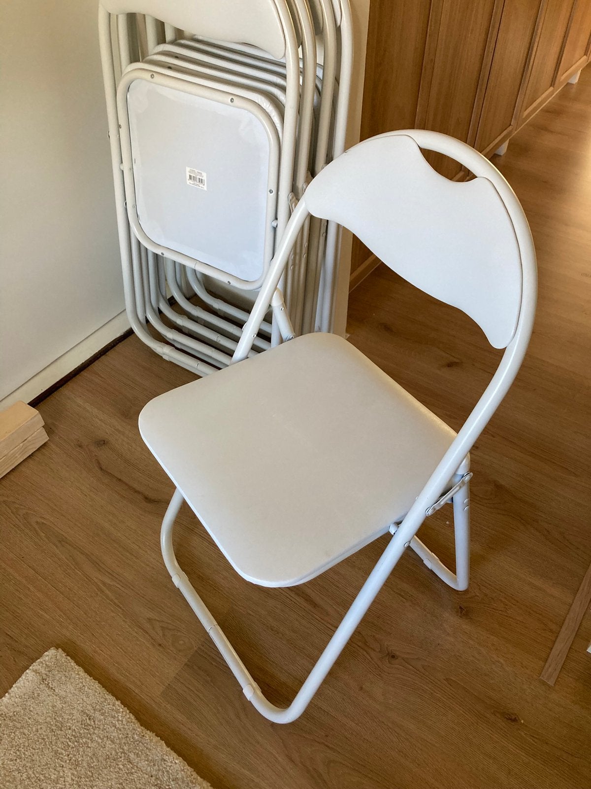 Klapstoelen, Huis en Inrichting, Ophalen, Zo goed als nieuw, Wit, Vier
