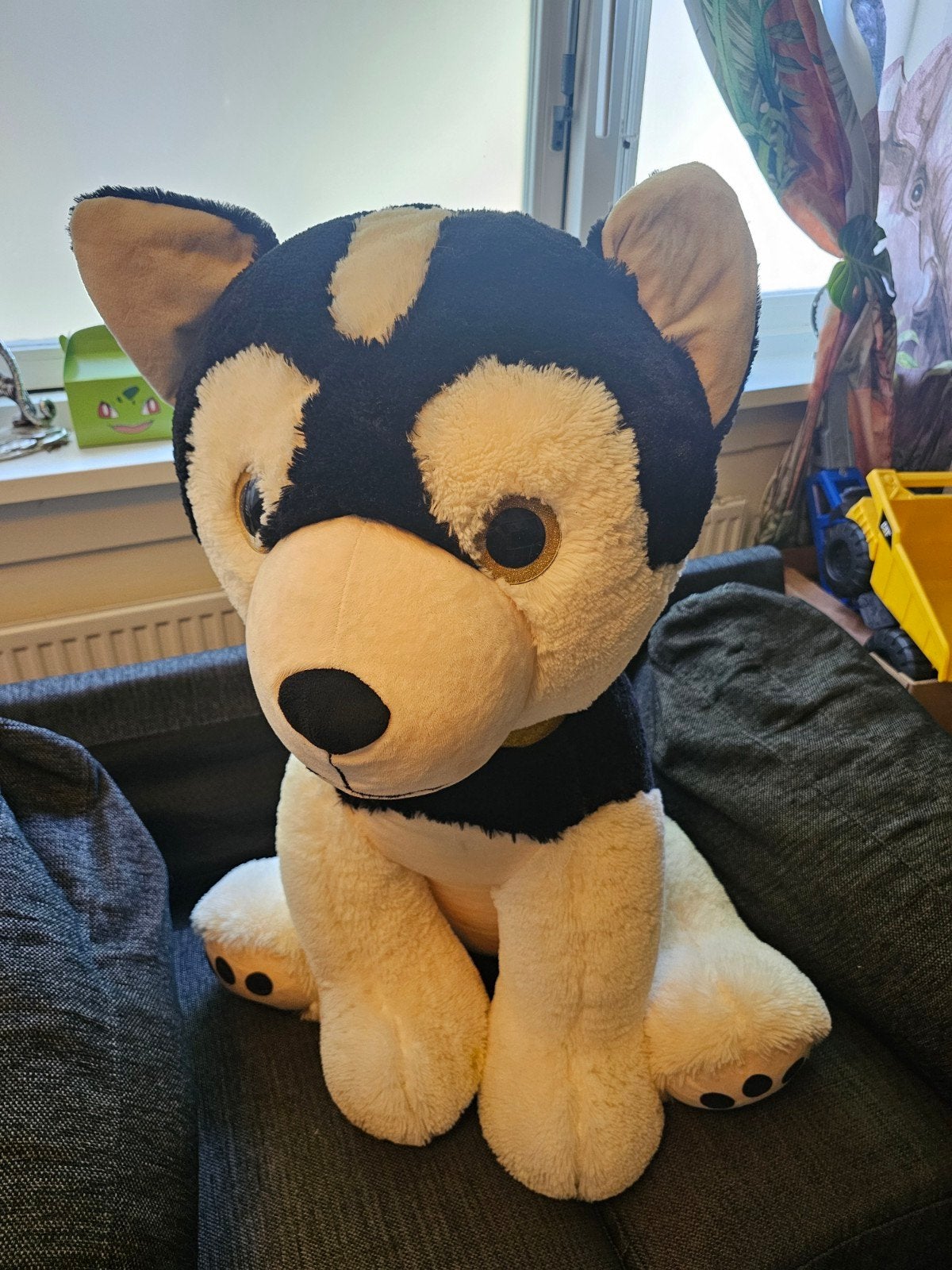 Grote knuffelhond Husky, Ophalen of Verzenden, Gebruikt