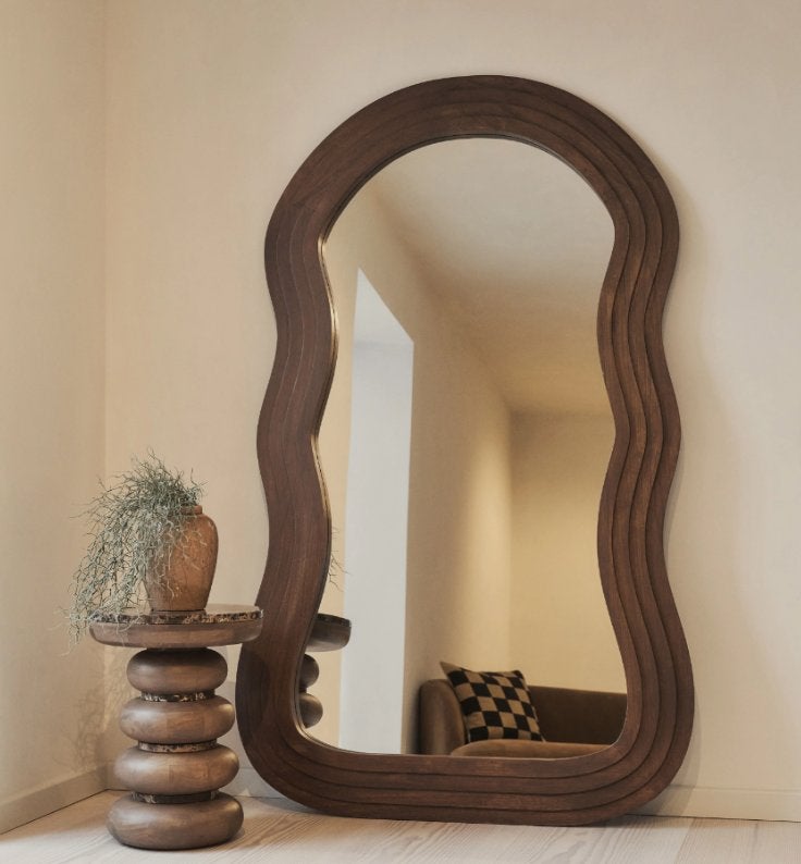 Organische Passpiegel 180x80 cm | MDF Frame | Nieuw, Huis en Inrichting, Woonaccessoires | Spiegels, Nieuw, Ophalen of Verzenden