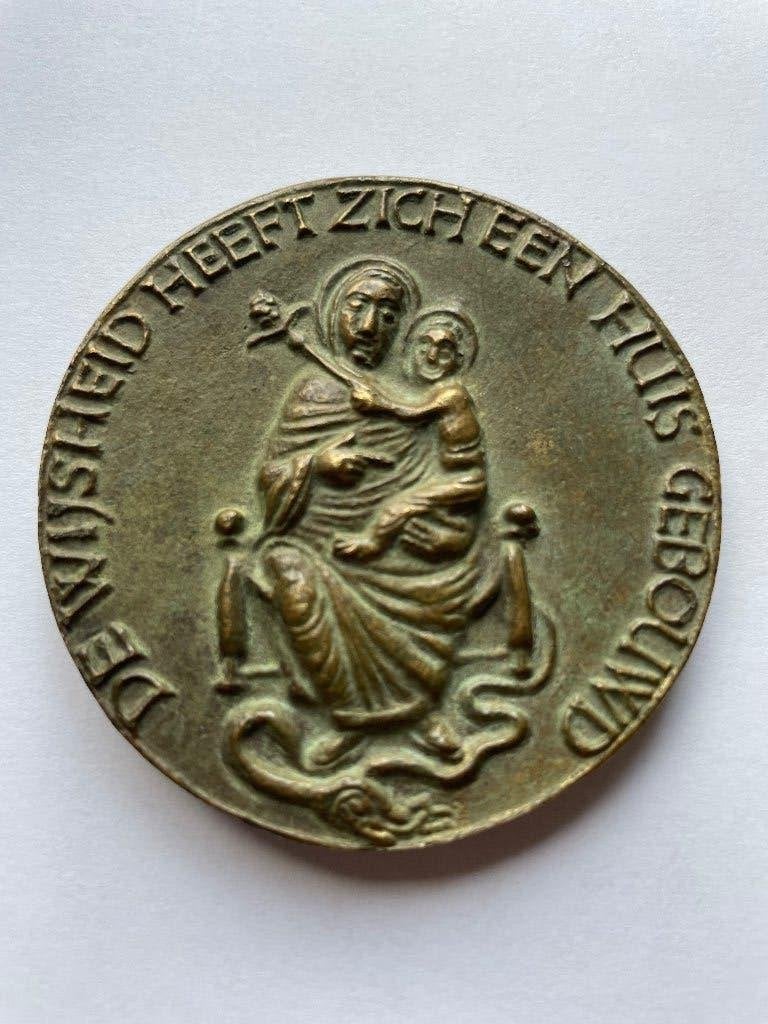 "Maria parochie Oosterhout" Niel Steenbergen oplage 75 stuks, Postzegels en Munten, Penningen en Medailles, Verzenden, Brons, Nederland