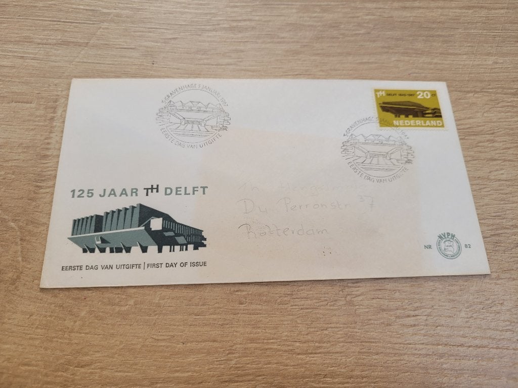 Eerstedagenvelop - 125 jaar TH Delft 1842- 1967 ~ HH7115, Postzegels en Munten, Postzegels | Eerstedagenveloppen, Ophalen of Verzenden