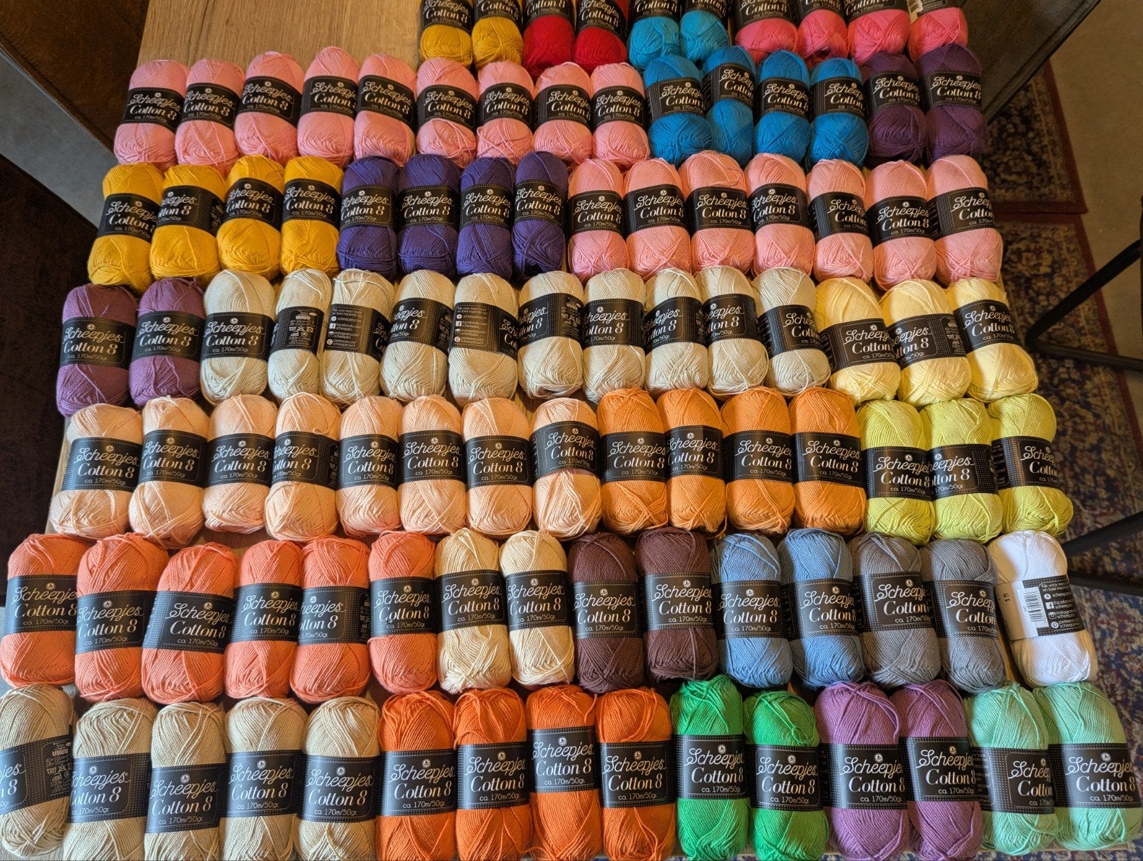 Partij Scheepjes Cotton 8. Partij van 100 bollen € 125.00, Hobby en Vrije tijd, Breien en Haken, Breien of Haken, Www scheepjes.com