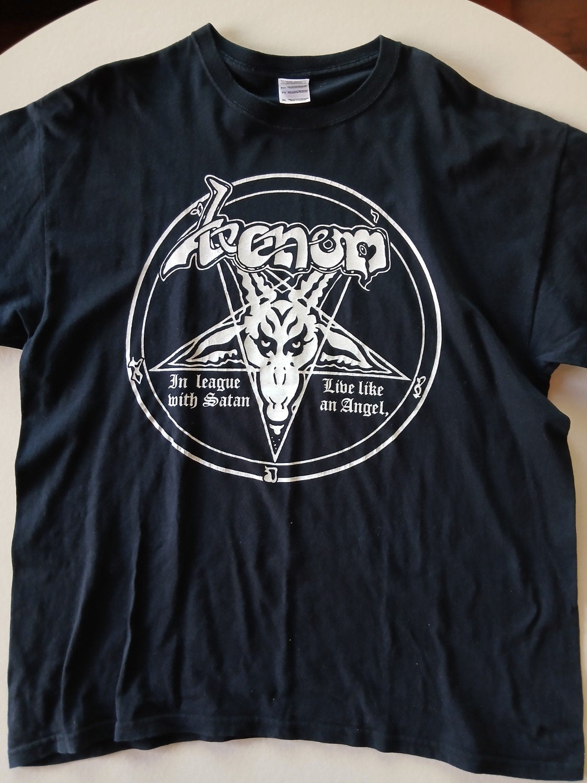 Venom - In league with Satan t-shirt XL, Ophalen of Verzenden, Gedragen, Maat 56/58 (XL), Zwart