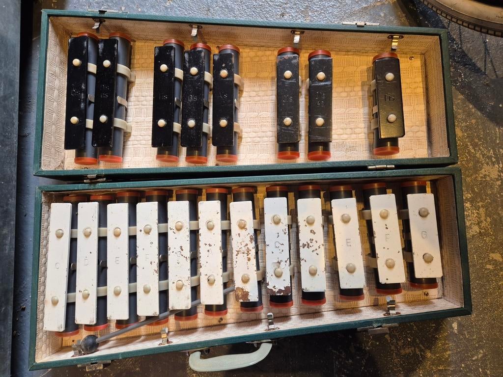 Vintage Xylofoon / Glockenspiel in Koffer, Ophalen of Verzenden, Gebruikt