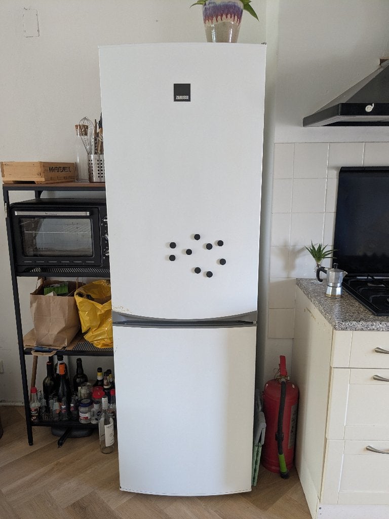 Zanussi fridge with freezer, Witgoed en Apparatuur, Ophalen, 150 tot 200 liter, Gebruikt, 160 cm of meer