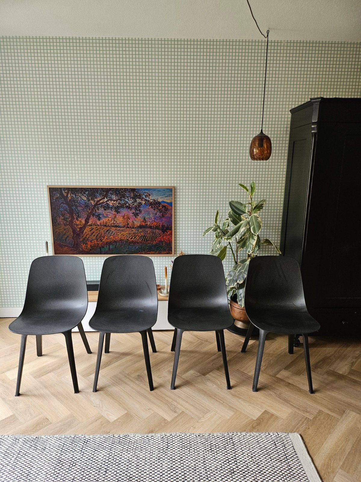 4 (of 5) eetkamerstoelen / eettafelstoelen ikea odger, Ophalen, Zo goed als nieuw