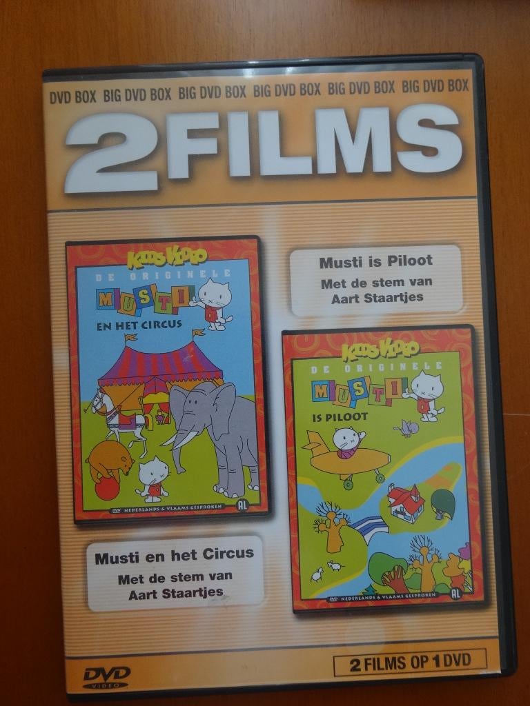 Musti - 2 tekenfilms op 1 dvd, Avontuur, Alle leeftijden, Ophalen of Verzenden, Zo goed als nieuw