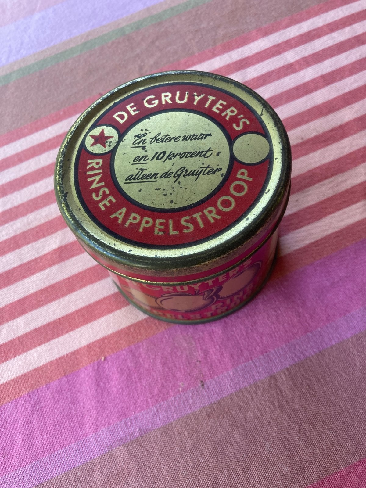 Vintage De Gruyter's Rinse Appelstroop Blik, Ophalen