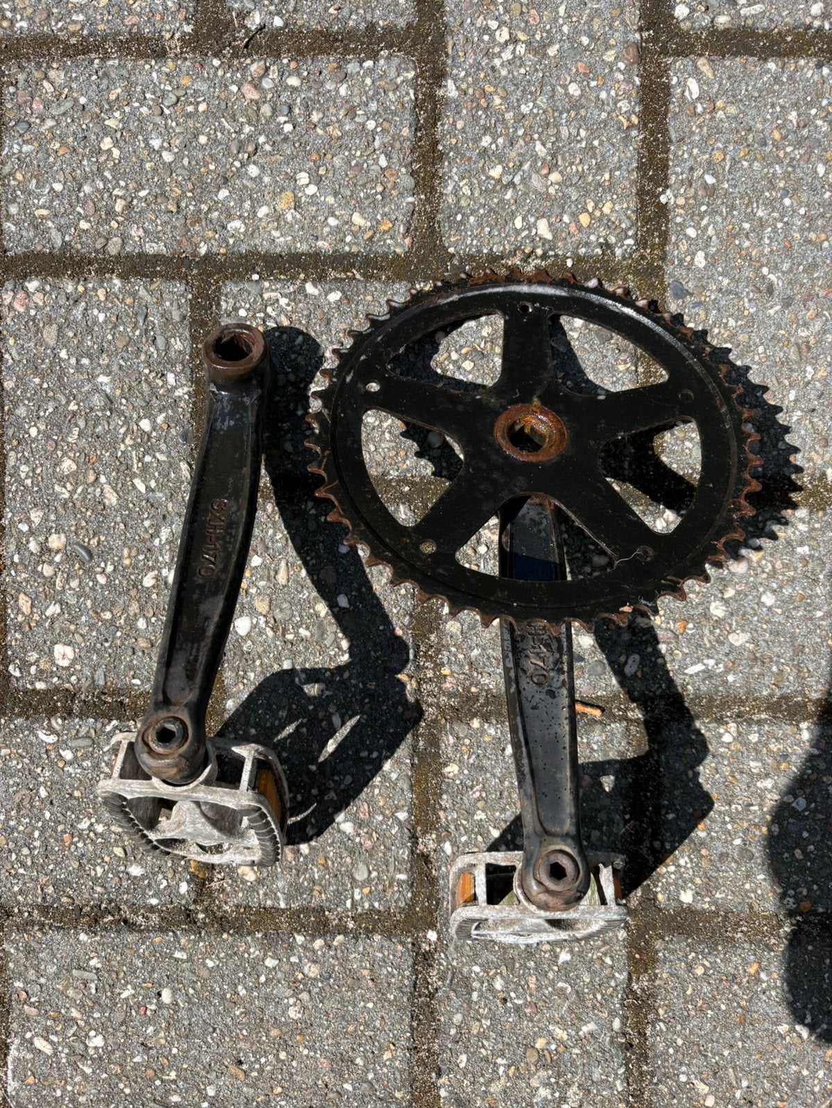 SXH-170 Crankset, afkomstig van Gazelle fiets, Ophalen, Gebruikt, Crankstel of Pedalen, Staal