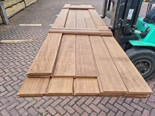 10.88 m2 halfhoutse velling delen - Hardhout - nr: HP299, Ophalen, Planken, Nieuw, Hardhout