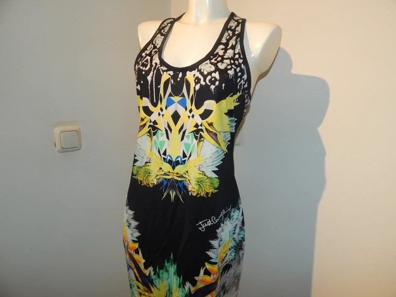 Cavalli prachtige stretch jurk apart print kleur merk stof44, Kleding | Dames, Maat 38/40 (M), Zo goed als nieuw, Knielengte, Just Cavalli