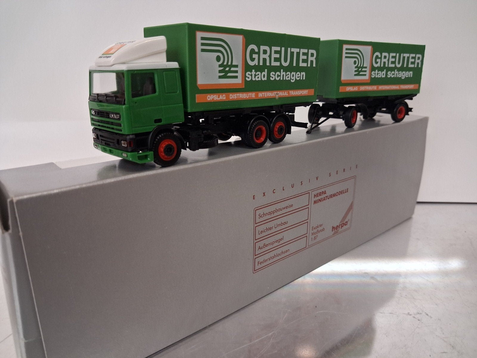 DAF 95, " Greuter " Herpa 1:87., Ophalen of Verzenden