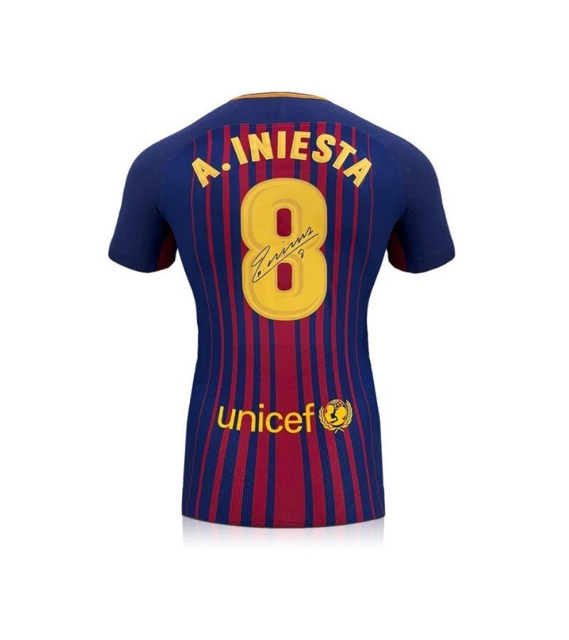 Andres Iniesta FC Barcelona 17/18 gesigneerd  thuis shirt, Buitenlandse clubs, Soccersignings.nl, Shirt, Nieuw