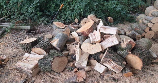 Restpartij zaagwerk brandhout 2/2, Tuin en Terras, Haardhout, Minder dan 3 m³, Ophalen, Overige houtsoorten, Blokken