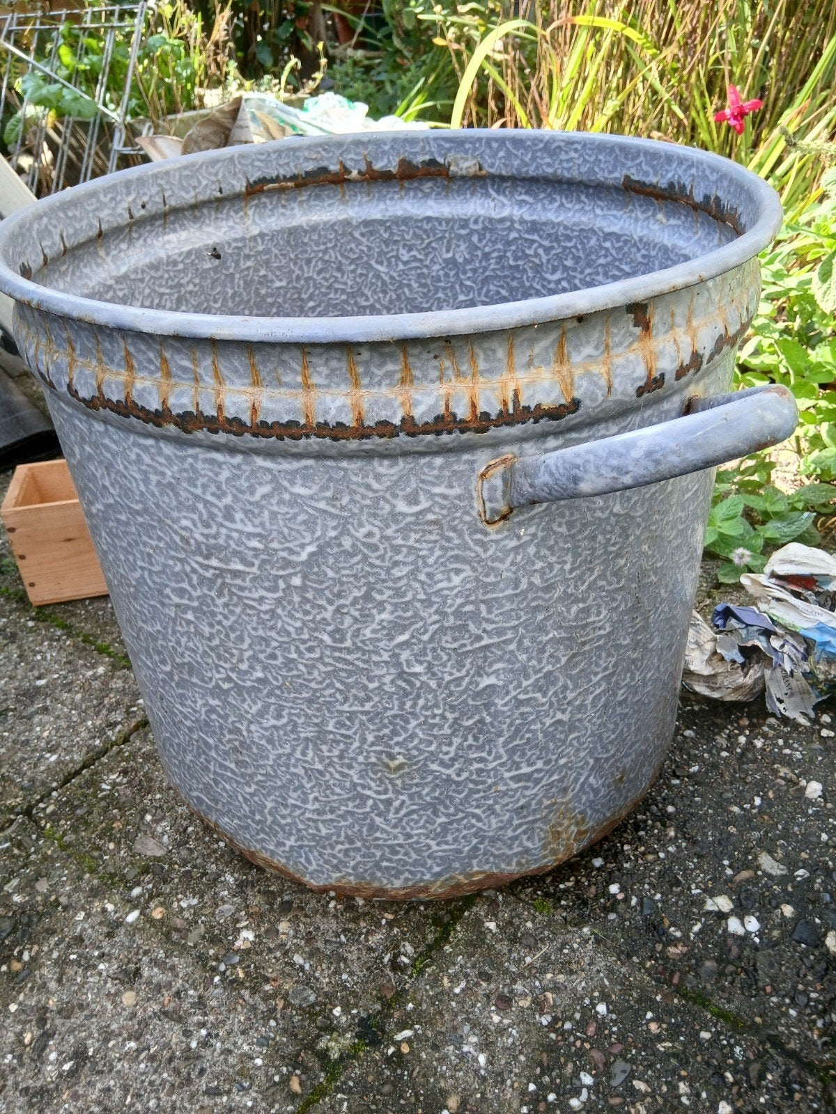 Grote emaille wasketel - 40 cm hoog, 40 cm doorsnee, Ophalen