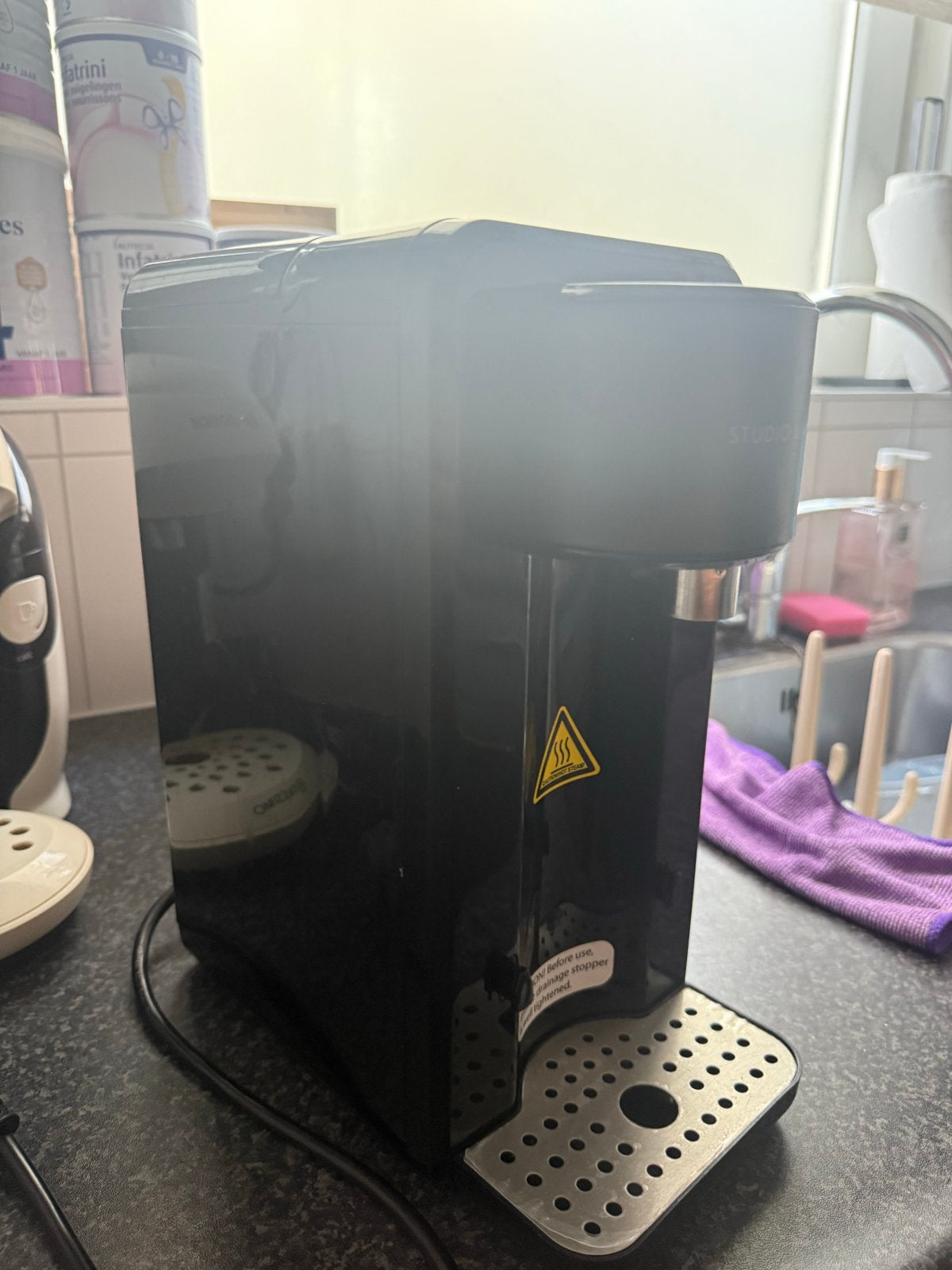 Studio Linea Heet/Kokend Water Dispenser - Zwart, Witgoed en Apparatuur, Waterkokers, 1 tot 2 liter, Ophalen of Verzenden, Gebruikt