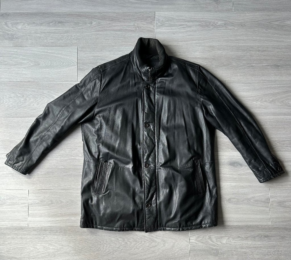 Stijlvolle Zwarte Leren BUGATTI Mens Jas - Maat 66/4XL-5XL, Kleding | Heren, Bugatti, Zwart, Overige maten, Ophalen of Verzenden