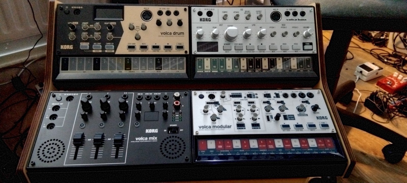 Korg Volca Set: Drum, Bass, Mix, Modular met Sequenz Rack, Ophalen, Zo goed als nieuw, Overige aantallen, Korg