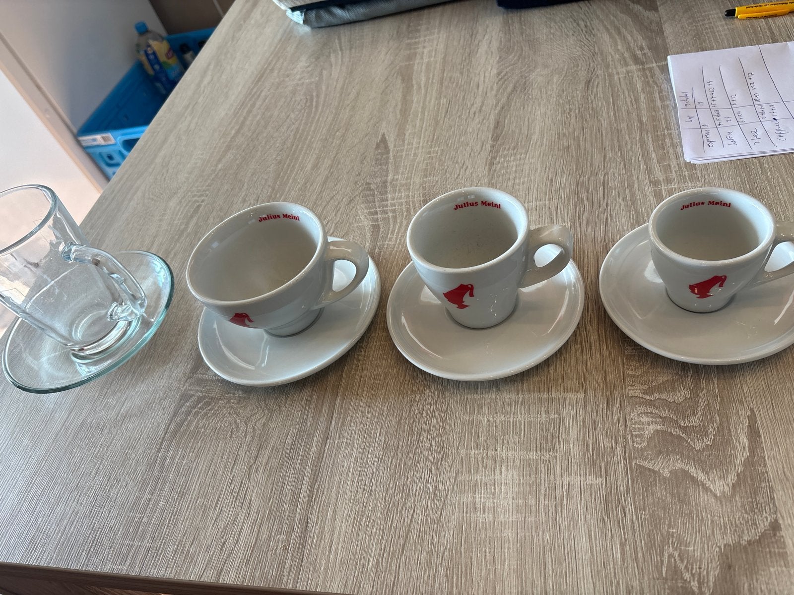 Julius Meinl koffie, espresso, cappuccino, thee koppen+schot, Ophalen, Gebruikt, Overige merken, Kop(pen) en/of Schotel(s)