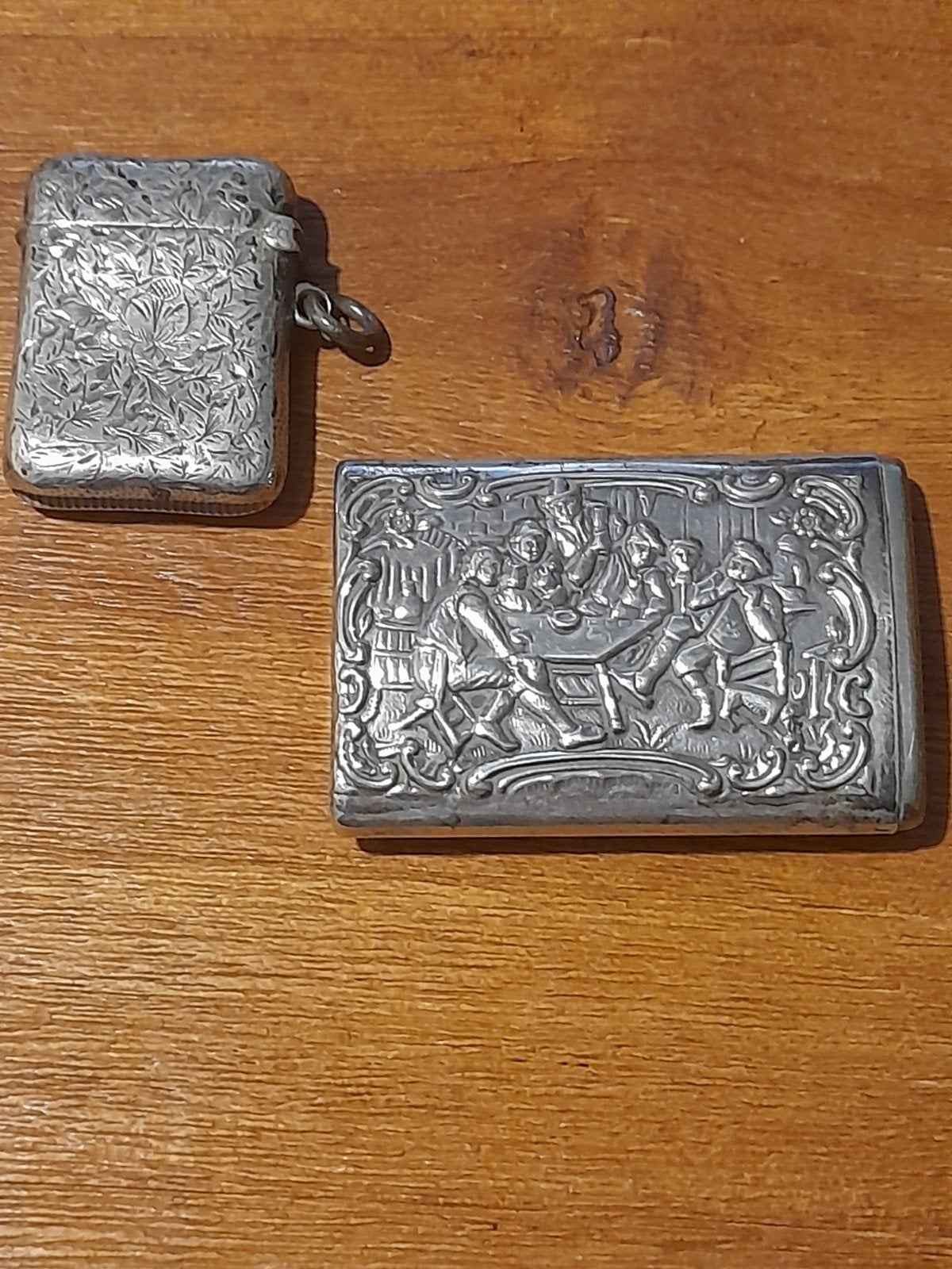 2 Prachtige Zilveren Tondeldoosjes ., Verzenden, Zilver
