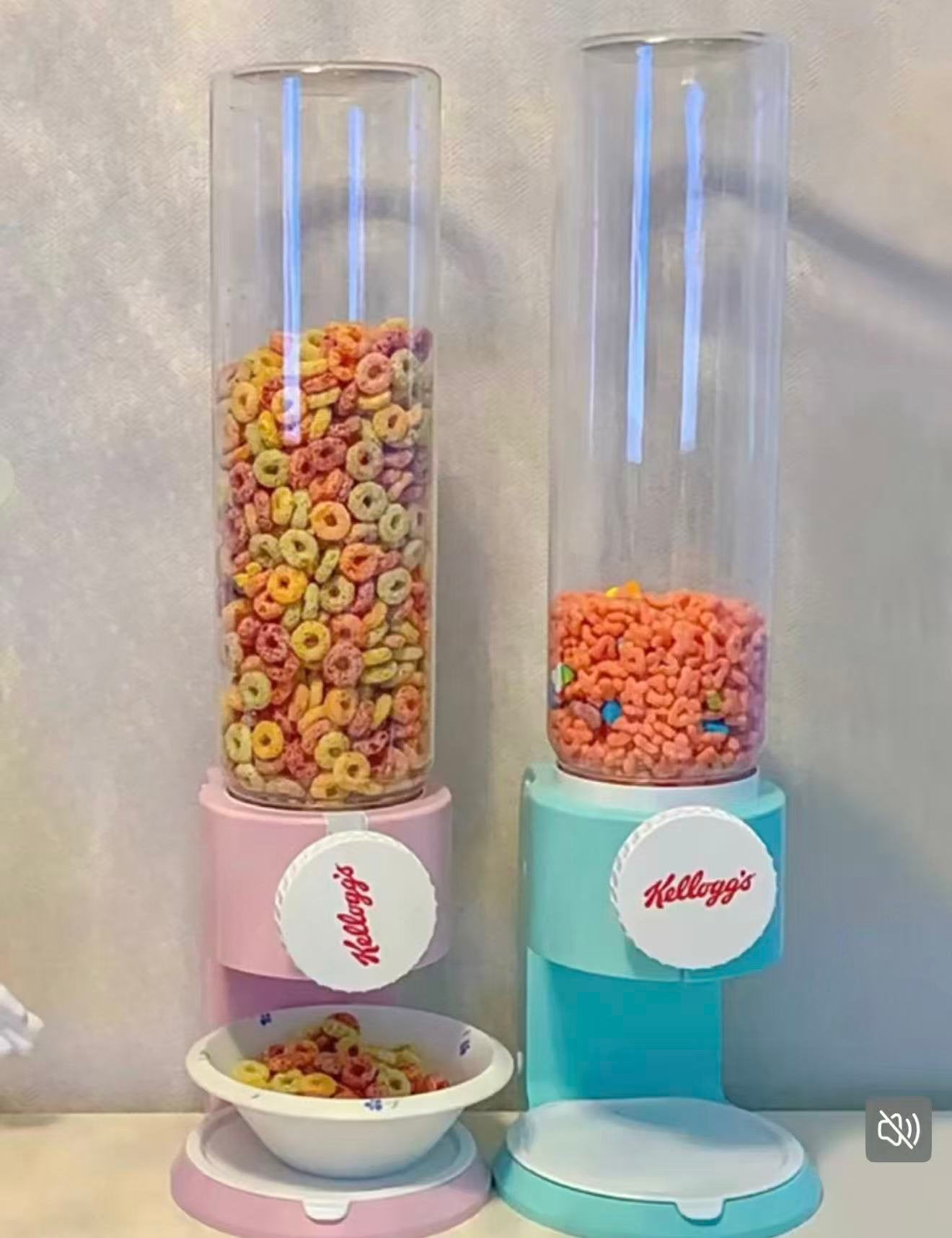 Kellogg’s cereal dispenser – roze – in goede staat, Ophalen, Zo goed als nieuw