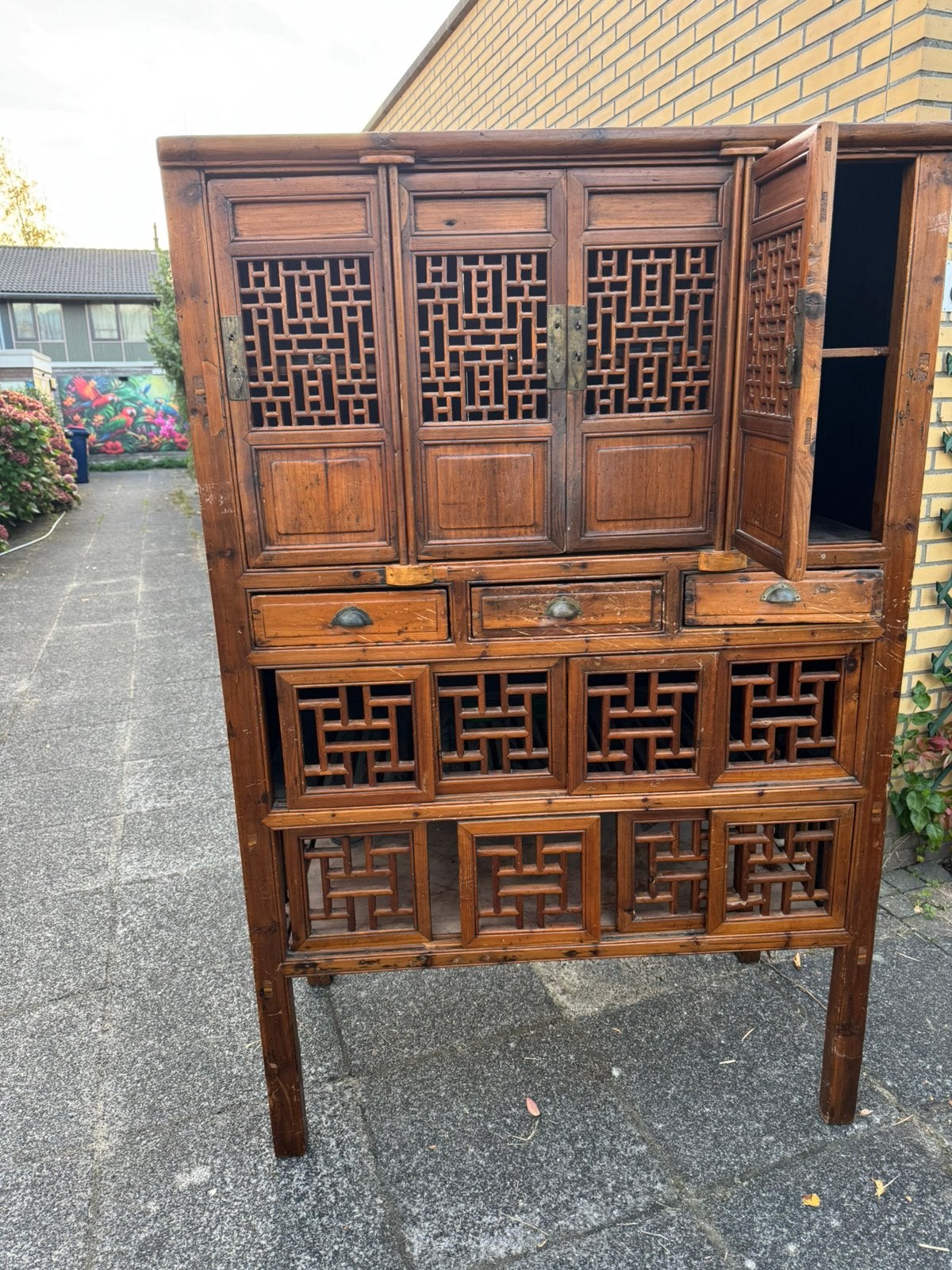 Antieke Chinese keukenkast van iepenhout/zachthout ZSM WEG, Ophalen of Verzenden