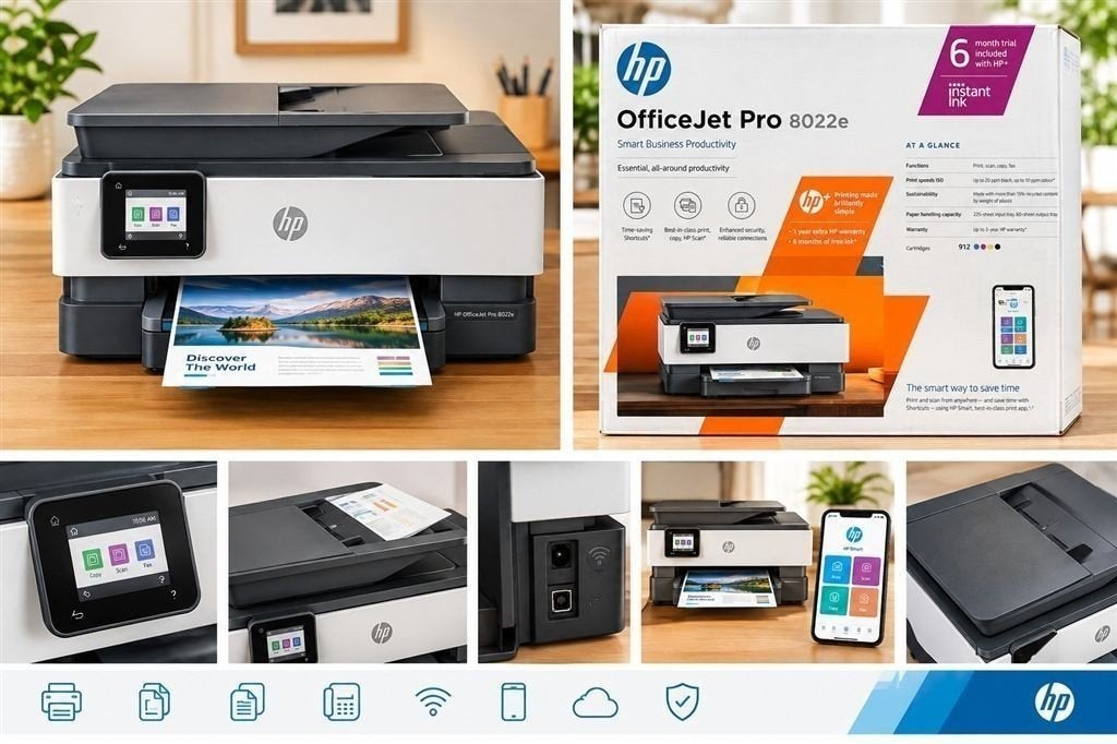 HP OfficeJet Pro 8022e All-in-One printer – nieuw in doos, Computers en Software, Kleur printen, Inkjetprinter, All-in-one, Nieuw